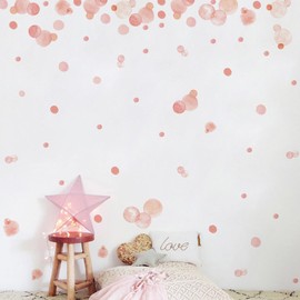 Pack of 140 Wall Stickers for Children's Room, Baby Room, Dots for Sticking, Wall Decoration, Pink Pastel Wall Stickers, Wall Stickers for Children, Wall Stickers for Girls, Boys (B)