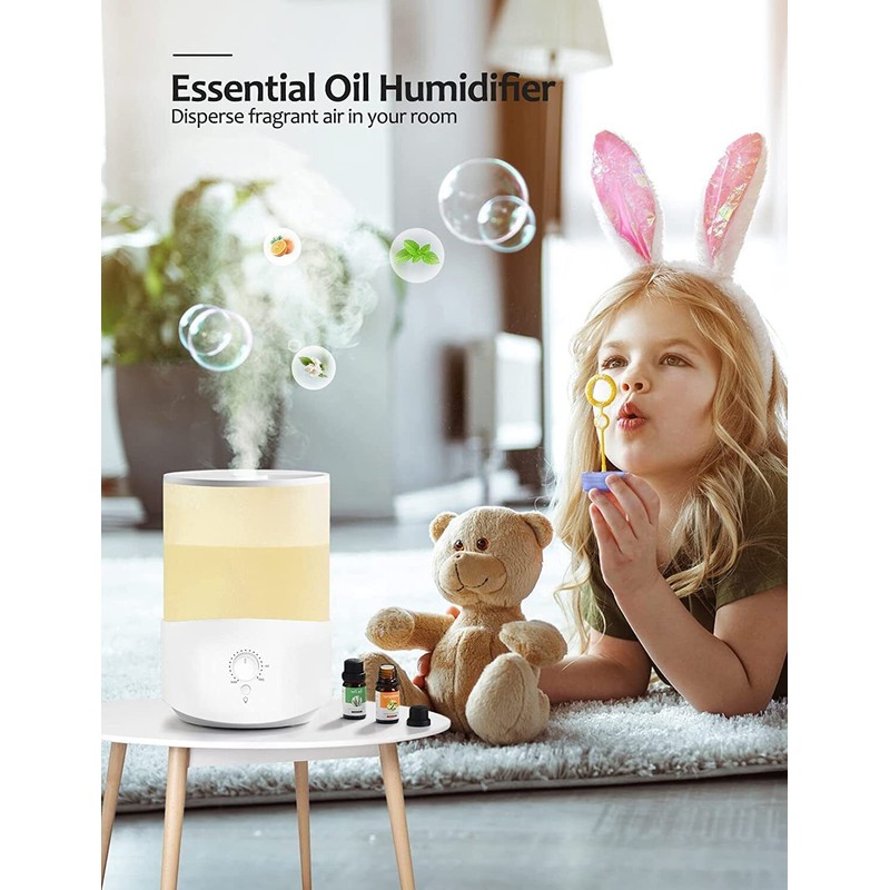 homasy 2in1 Humidifiers for Bedroom 2.5L Cool Mist Humidifier &Diffuser