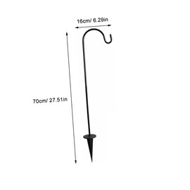 Kisangel Outdoor Shepherd Hook, Garden Hook for Planter, 700mm Stake for Courtyard Decor, Solar, Bird Feeder