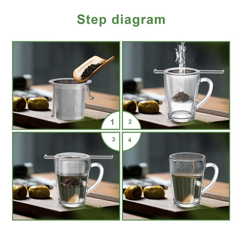 TopBine 2 pcs Tea Infuser, 304 Stainless Steel Tea Strainer