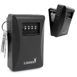 Kingsley Locks Key Storage Key Safe - Real Estate Key Lock Box, Large Weatherproof Lock Box