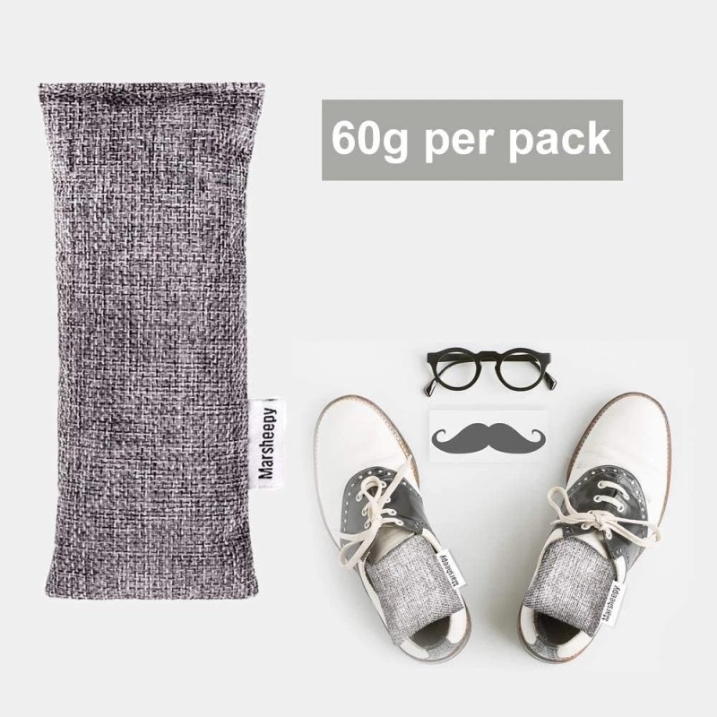 Marsheepy Natural Bamboo Charcoal Bags, Shoe Deodorizer and Odor Remover