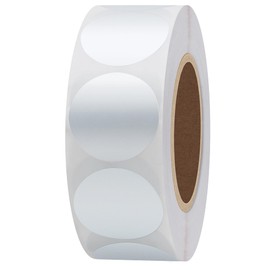 Hycodest Dot Labels Round Stickers Color Coding Labels Dots Sticker Foil Paper 1 inch, 1000 Pcs (Silver, 1 inch)