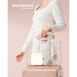 SONGMICS Travel Jewellery Box Small 2 Tier Jewellery Storage Portable Jewellery Travel Case for Larger Accessories 11.2 x 11.8 x 7.2 cm Gift Idea Cloud White JBC185W03