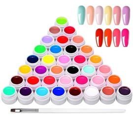 Anself Semi-Permanent Nail Gel Paint, UV Gel Set, Gel Colours for Nails, Nail Art Colour Gel Set, Gel Nail Colours, Nail Gel for Nail Art, Nail Design 36 colours