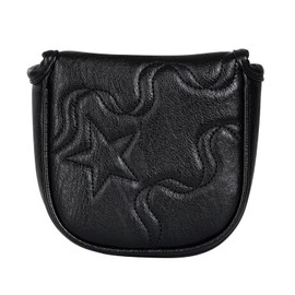 Golf Mallet Square Putter Cover Magnetic Heel-Shaft Headcovers Star Pattern Black PU Leather