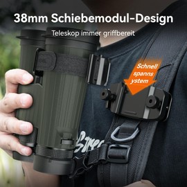 APEXEL BinoClamp Pro Schnellwechsel-Klemmset für Fernglas – 38mm Schnellwechselplatte & 1/4" Gewindeanschluss,Dual-Modus für Rucksack/Stativ,Teleskop-Rucksackclip aus Aluminiumlegierung
