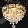 Crystal Ceiling Fan Fandelier with Lights-Ceiling Fans,50" Low Profile and