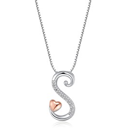 FLNEOO Initial Necklaces for Women - 14K Silver Letter Necklace for Teen Girls, Cute Name Necklace Dainty Gifts for Girls Jewelry Cute Idea Christmas Jewelry Gifts for Women Girls
