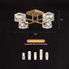 OKES Gold Modern Sputnik Chandelier Ceiling Light Fixtures,4-Lights Industrial Crystal