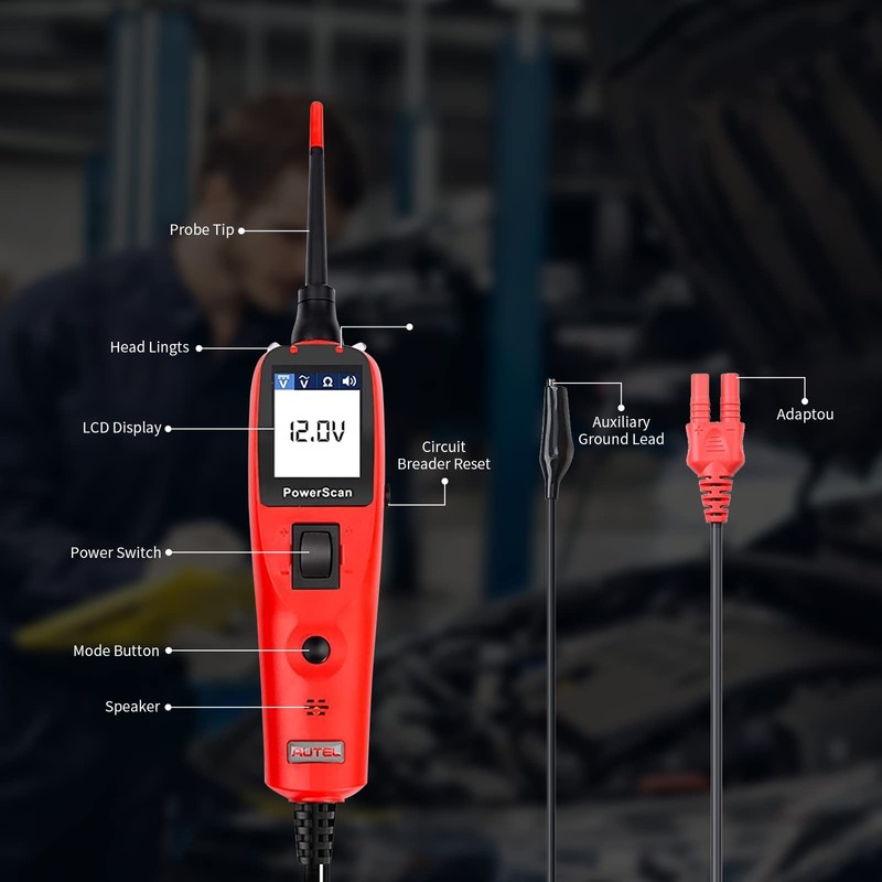 Autel PowerScan PS100 Circuit Tester, Universal 12V 24V Automotive Power