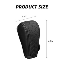 Tioollev Leather Gear Shift Cover,Durable Shift Knob Cover for Shift Lever Protection,Universal Car Gear Shift Cover Car Decorative Accessory Suitable for Cars,Trucks,SUVs (Black)