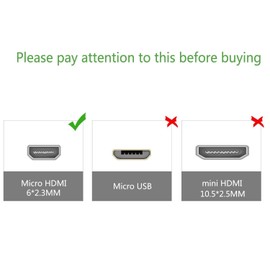 Cable de Conector Macho a Macho de Alta Velocidad Chapado en Oro, Micro HDMI Tipo D a HDMI, Cable de vídeo HD para Garmin VIRB Elite