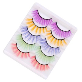 FRCOLOR 5Pairs Faux Eyelashes Soft Lightweight False Lashes for Unique Makeup Looks for Women Party and Festivals