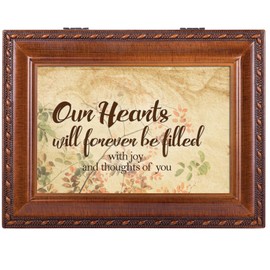 Cottage Garden Hearts Shared Love Never Apart Woodgrain Keepsake Music Box Plays Edelweiss