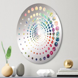 DesignQ Pineapples wall mirror, Oval 0 mirror, Round green bathroom mirror, Pineapples vanity mirror Sun-filled Pineapple Tropics in Abundance I printed mirror decor, oval mirror 20x30