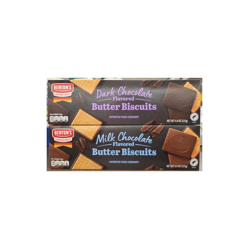 Bentons Dark & Milk Chocolate Flavored Butter Biscuits 4.4oz 125g