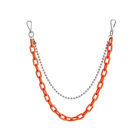 Neon Resin Chunky Hip Hop Jeans Chain Body Chain Punk Goth for Women Men Acrylic Link Chain for Women Thick Keychains Belt Waist Chains body Accessory for Girls-Double layer orange