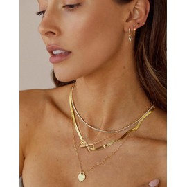 Aobei Pearl Dainty CZ Pave Bow Pendant Necklace 18K Gold Chain Choker Necklace for Women Adjustable Layering Jewelry 16’’