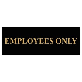 All Quality Basic Employees Only Wall or Door Sign - Easy Installation | Staff Only Signage‌ - Black/Gold - Large (2 Pack)