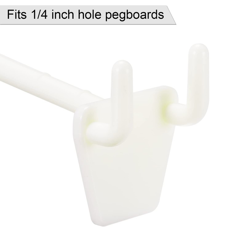 sourcing map Plastic Pegboard Hooks 4 Inch Fits 1/4 Inch