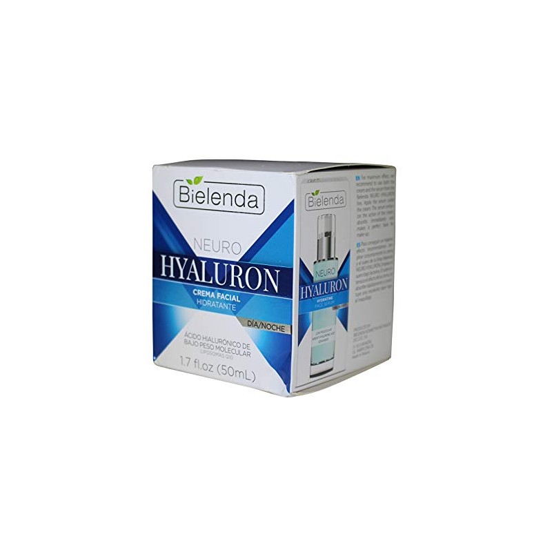 Bielenda Neuro Hyaluron Crema facial hidratante, 1.7 onzas, día y