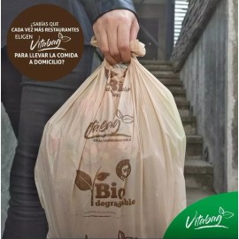 Anguiplast Bolsa Biodegradable Grande Vitabag Polipapel Con Asas 80 Pz