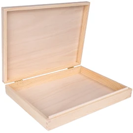 Creative Deco A4 Wooden Box with Lid, 34 x 25.3 x 5.3 cm, Unfinished Storage Box Made of Untreated Pine, Wooden Box, Ideal Box for Storing Valuables, Toys, Documents
