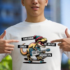 Jemattely 6 Sheets Dinosuar DTF Transfers Ready to Press Heat Transfer Vinyl,Dinosuar Baseball Iron on Transfers for T-Shirts,Cute Animal Iron on Decals for Clothes Bag Pillow DIY Crafts