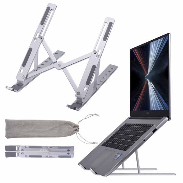 Adjustable Laptop Stand, 18 cm, Ergonomic Aluminium Portable Laptop Holder,