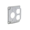 4 in. Square Cover, Exposed Work, Duplex/1.406 in. Dia. Receptacle