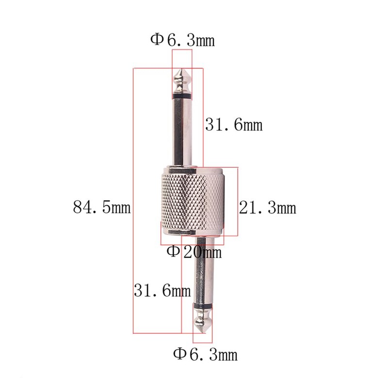 NUOLUX Silver Guitar Effect Pedal Coupling Plug, Made of Durable
