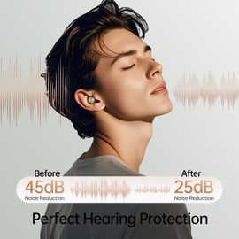 Ear Plugs for Sleeping Noise Cancelling, 45dB Comfy Ear Plugs for Noise Reduction (Champagne, Medium)