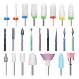 Puntas para Drill;Drill para Uñas 24pz Puntas Para Pulidores Drill Limpiador Cutículas Taladro