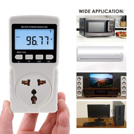 Plug-in Socket Design Power Meter Energy Watt Voltage Current Frequency Electricity Usage Monitor