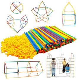 FeiWen 200/400 Piece Construction Building Blocks for 3 and up, Multicolor Simple Educational Building Plastic Toys for Kids (200)