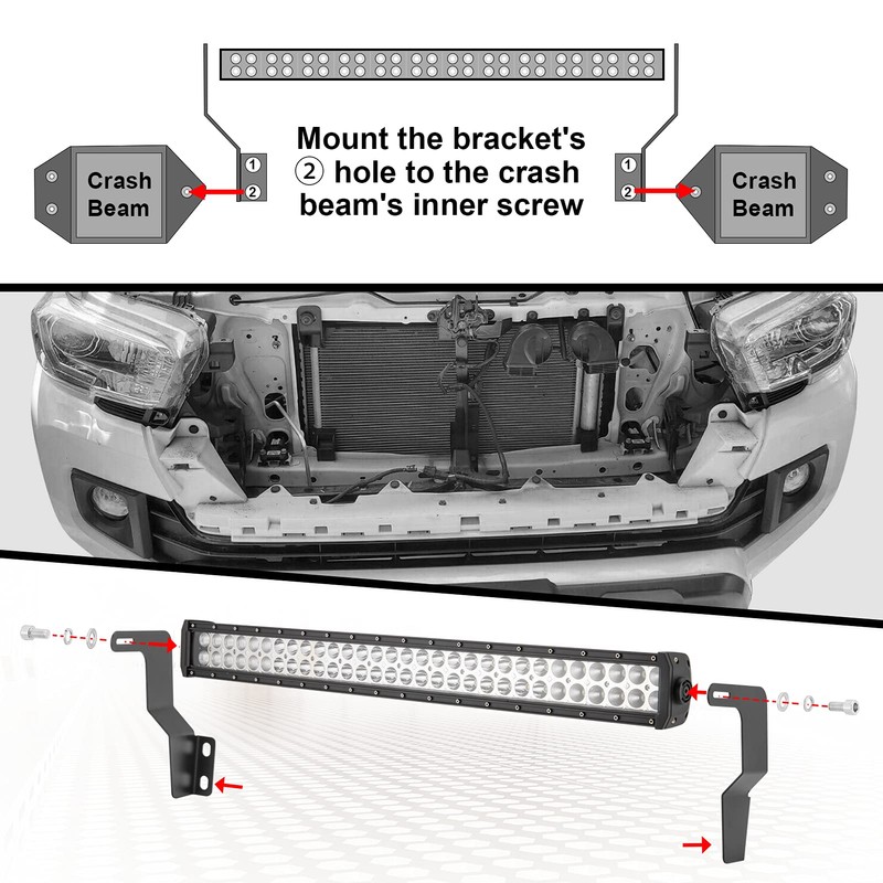 Mofun 180W 32" LED Light Bar w/Remote Switch Wiring Kit