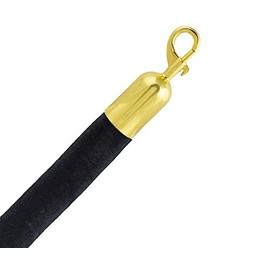 Velour Barrier Rope with Snap Fasteners (Diameter 38 mm) (Black/Gold)