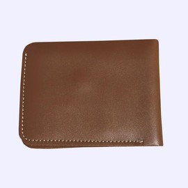 Minimalist Only Leather Wallet, Sleeve, Fits Front Pocket, Bifold Soft Mini Card Holder Full Leather for Men and Women - Color: Dark Brown