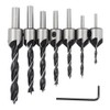 Yakamoz Countersink Drill Bits, Set of 7pcs HSS Countersink Drill