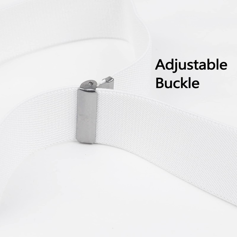 Alizeal Juego de tirantes y corbatín ajustables para hombre, Blanco,