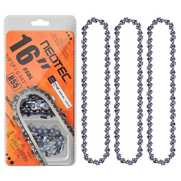 R55 Chainsaw Chain 16 inch Fits for Stihl, 3/8" LP