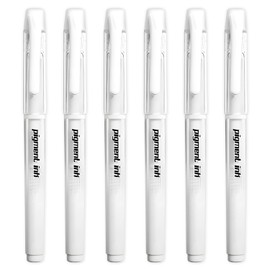 MOTIBACK 6 Weiße Gelstifte – Deckender Weißer Gelstift für Schwarzes Papier, Weiße Fineliner mit Präzisionsspitze