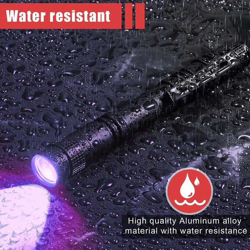 Honoson 6 Pieces UV Black Light Flashlight Small Blacklight Flashlights