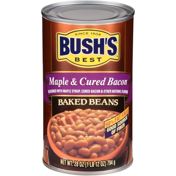 BUSH'S BEST Canned Maple and Cured Bacon Baked Beans (Pack