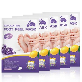 Joyeee 5 Pairs of Foot Mask, Callus Socks, Callus Remover Socks, Foot Mask, Callus Removal, Effective Foot Care, Moisturising Exfoliating Foot Mask (Lavender)