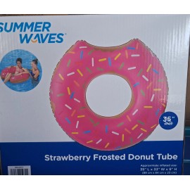 Summer Waves Burger Ball Vanilla Ice Cream Frosted Donut Rainbow Popsicle Float - Strawberry Frosted Donut