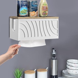 Wall Mount Paper Towel Dispenser, Trifold Hand Paper Towel Holder Dispenser Folded Paper Towel Holder with Lid,Wood Hand Towel Holder Paper Towel Dispenser for Commercial C-Fold, Z-Fold