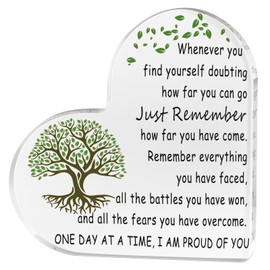 Sober Gifts Sobriety Gifts for Women Men Acrylic Heart Keepsake Addiction Recovery Gifts Recovery Alcoholics Anonymous Gifts AA NA Gifts Sober Milestone Gifts