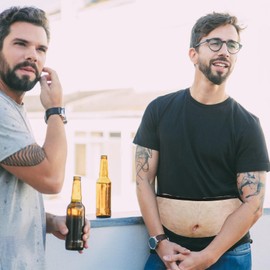 Fychuo Funny Gifts for Men Belly Waist Bag Novelty Bumbag Mens Joke Gifts for Him Christmas Husband Birthday Dad Fun Secret Santa Gifts Anniversary